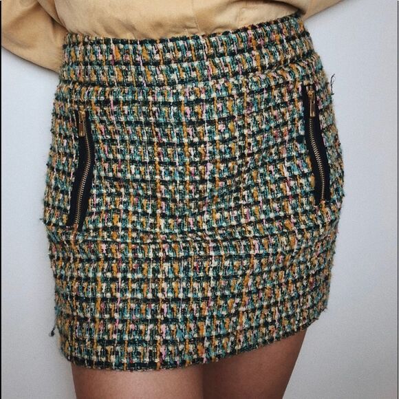 J. crew Multicolor Textured Tweed & Metallic Ribbon Trim Mini Skirt - Picture 1 of 7